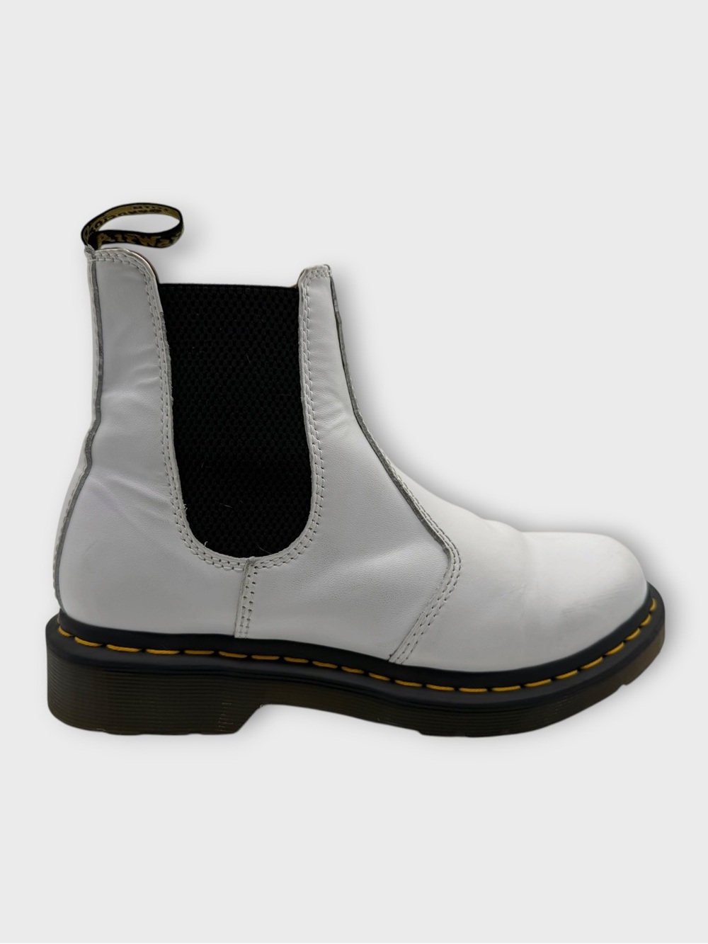 Dr. Martens White Leather Chelsea Slip On  Size 8 Women’s Good Condition